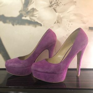 Platform purple suede Aldo heels size 8
